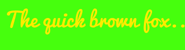Image with Font Color FFEC00 and Background Color 46FF0D